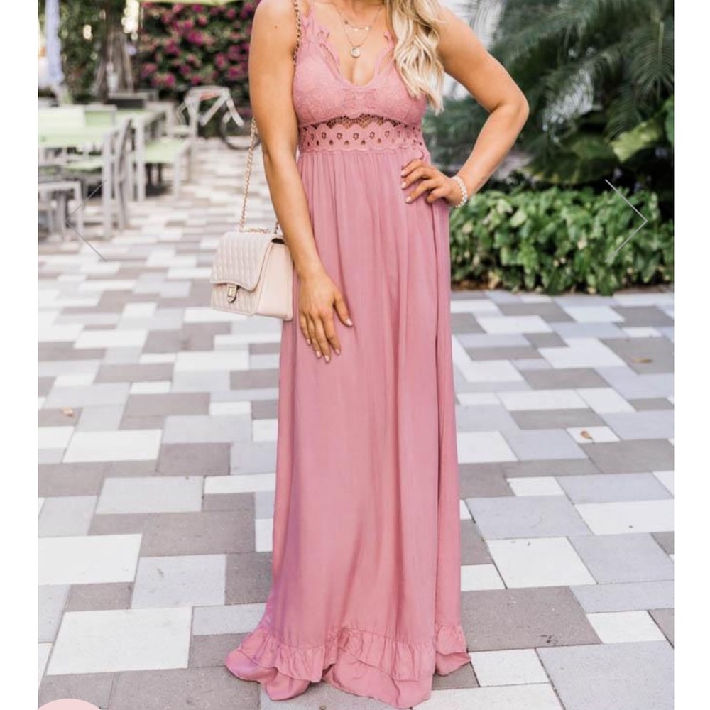 Pink lily maxi dress